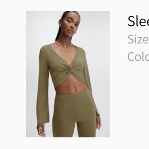 Sleek knit twist top crop